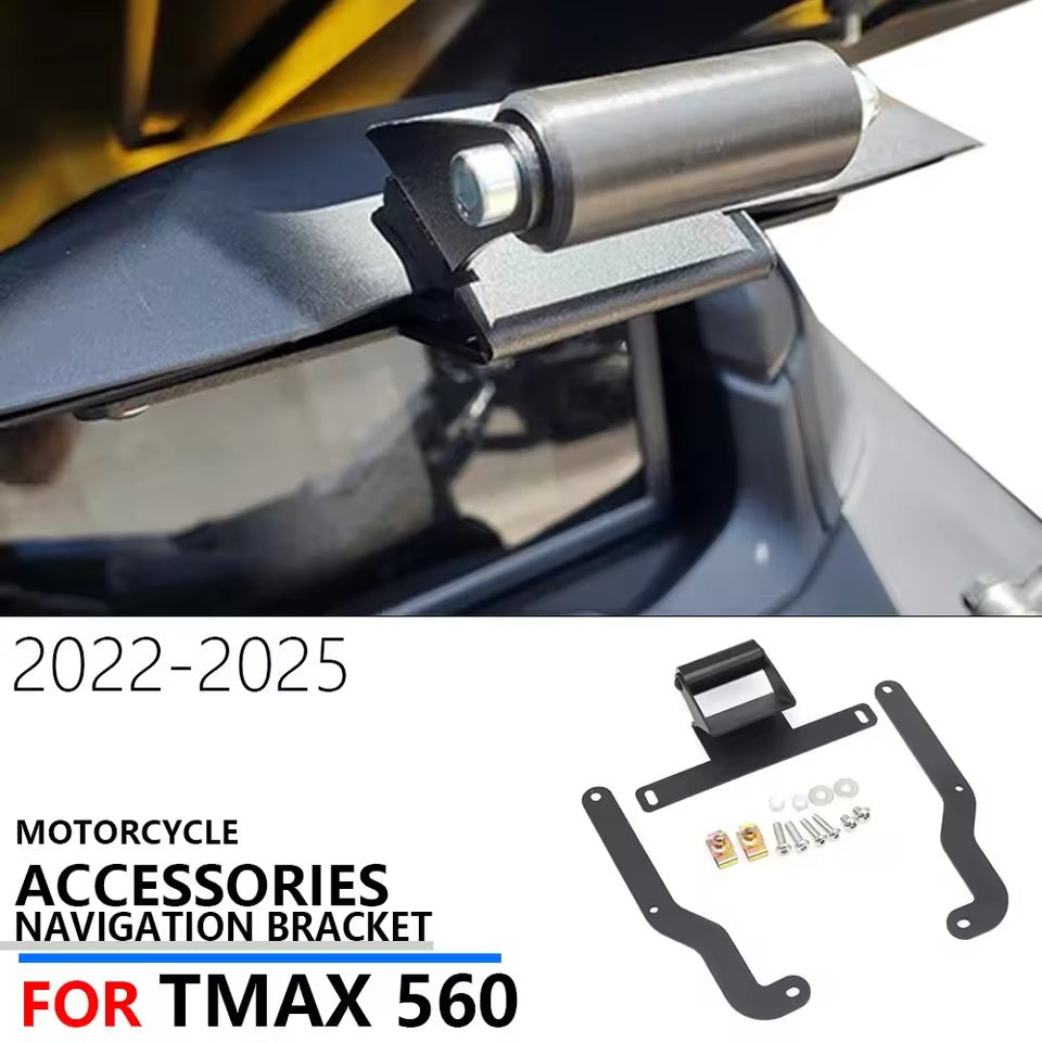 Yamaha TMAX 560 GPS & Phone Mounting Bracket — Black (2022–2025)