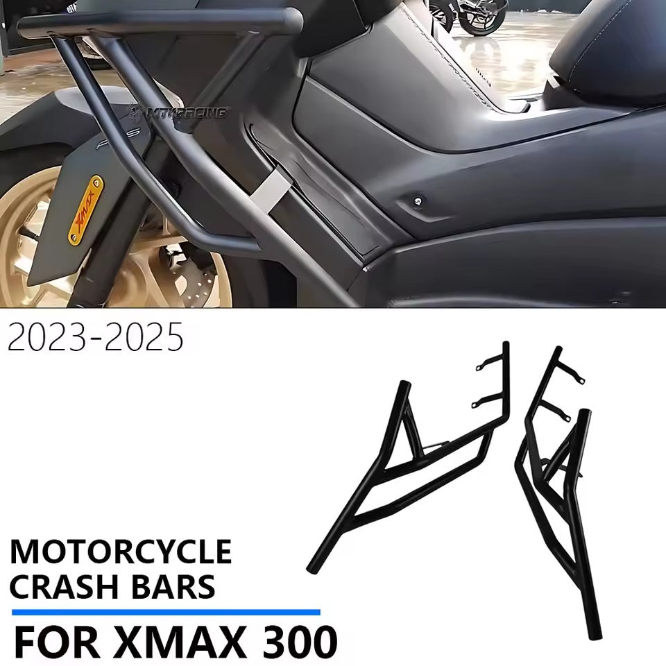 Yamaha XMAX 300 Crash Bar & Engine Protection Guard — Black (2023–2025)