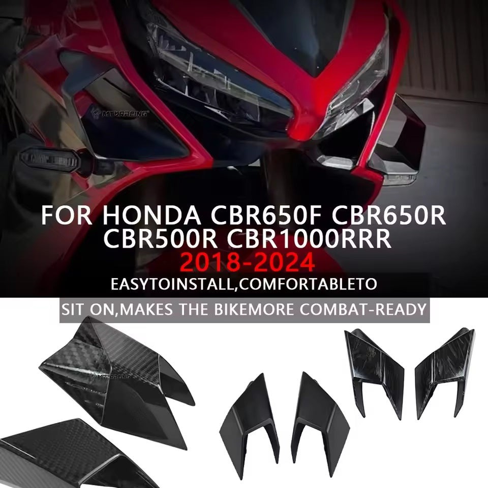 Honda CBR650F / CBR650R / CBR500R / CBR1000RRR Fairing Winglets — Black